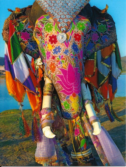 Éléphant peint du Rajasthan